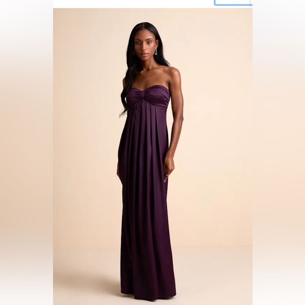 Lulu's Deep Purple Strapless Gown